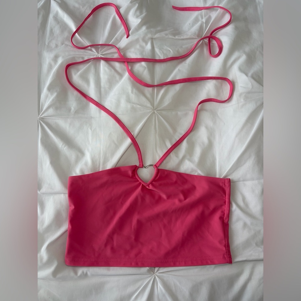 Edikted Pink Heart Ring Halter Top